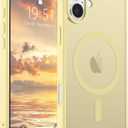 SUPFINE Magnetic for iPhone 16 Case (Compatible with MagSafe) (Military Grade Drop Protection) Slim Translucent Matte Shockproof with Anti-Fingerprint Phone Case,Buttercream Yellow
