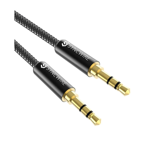 SYNCWIRE 3.5mm Aux Cable (9.8ft/3m) Hi-Fi Sound Nylon Braided Auxiliary Audio Cable Adapter Male to Male AUX Cord for Headphones, Car, Home Stereos, Speaker, iPhone, iPad, iPod, Echo & More Black