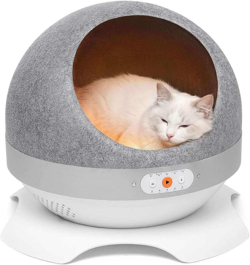 Smart Cat House with Heating & Cooling, Climate-Controlled Pet Bed