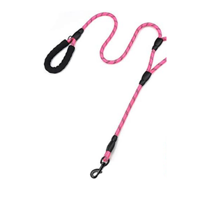 Rope Dog Leash 6ft Long,Traffic Padded Two Handle,Heavy Duty,Reflective Double Handles Lead for Control Safety Training,Leashes for Large Dogs or Medium Dogs,Dual Handles Leads(Pink)