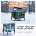 Apasiri Heated Cat House for Outdoor: Weatherproof Outside Cat Shelter, Insulated Cat House Outdoor with Heated Pad, Sloping Roof & Escape Door, Elevated Base for Stray Cats, Medium (M(18.5"x14"x16.5"))