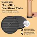 CasterMaster Non Slip Furniture Pads 3 Inch - Rubber Chair Leg Floor Protectors for Hardwood - Round Caster Cups & Couch Stoppers - Heavy Duty Feet Grippers (Black, Set of 4)