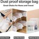 Frosted Clear Plastic Travel Shoe Bag for Men Woman Travel Organizer, 15Pcs Washable Translucent Drawstring Pouch with Rope for Golf GYM Sneaker Clothes Suitcase Home Packing Storage