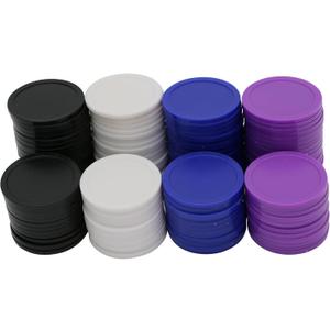 35MM/1.37-inch Box of 120 Counting Coins for Poker Chips and Game Coins (Black+White+Blue+Purple, 35MM/1.37-inch)