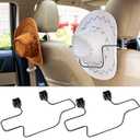 Feekoon Cowboy Hat Rack for Truck, 2 Pack Cowboy Hat Holder Rack for Truck SUV Car, Keep Hat Shape, Car Clothes Hanger Bar Coat Hanger Hard Hat Holder for Truck Seat Car Accessories, Black