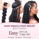 Feather Crochet Hair For Black Women, 200g 100 Strands Synthetic Pre-Separated Deep Wave For Miracle Knots Crochet Braids Hair Invisible Burmese Curly Hair Extensions (18 inch, 1B)