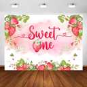 Avezano Sweet One Backdrop Berry Sweet One Birthday Party Decorations Strawberry Girls 1st Birthday Party Photoshoot Background Banner (7x5ft)