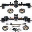 SCX24 Universal Front and Rear Axles Set with Counterweights for 1/24th RC Crawler Car (Front & Rear)