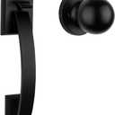 Haidms Black Door Handle Exterior, Entry Door Handle and Reversible Handle Knob, Matte Black Front Entry Door Handles