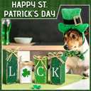 MTLEE 4 Pcs St Patricks Day Votive Candle Holders Wood Tealights Wooden Candles Shamrock Centerpiece Table Decorations for St Patricks Day Home Decor
