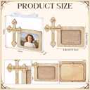 Yookeer 12 Set Baptism Picture Frame Catholic Baptism Gifts Wood Photo Frame Baby Shower Favors with Gift Box and Satin Ribbon Bows for Religious First Communion Decor, 2.6 x 1.8 Inch Photo