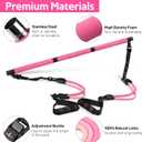 Pilates Bar Kit with Resistance Bands, Multifunctional Pilates Bar for Women & Men with Heavy-Duty Metal Adjustment Buckle, Pilates Home Equipment for Full BodyWorkouts