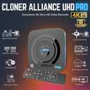 ClonerAlliance UHD Pro, 4K Video Recorder, HDMI Capture DVR with H.265/H.264 Codec, Cinematic 24fps Recording(Up to 30fps), 4K@60fps Passthrough, Pause/Resume Recording.