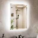 TETOTE 20 x 28 Backlit Mirror Bathroom, LED Vanity Mirror with Beveled Edge, Tempered Glass, 3 Colors Lights, Anti-Fog, Dimmable, Memory Function, UL-Listed, Frameless LED Vanity Wall Mirror