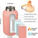 BJPKPK 1 Gallon Water Bottle Insulated, Dishwasher Safe 128oz Large Water Jug with Metal Handle & BPA Free Spout Lid, Stainless Steel Metal Jug for Gym, Sports & Hiking, Pink
