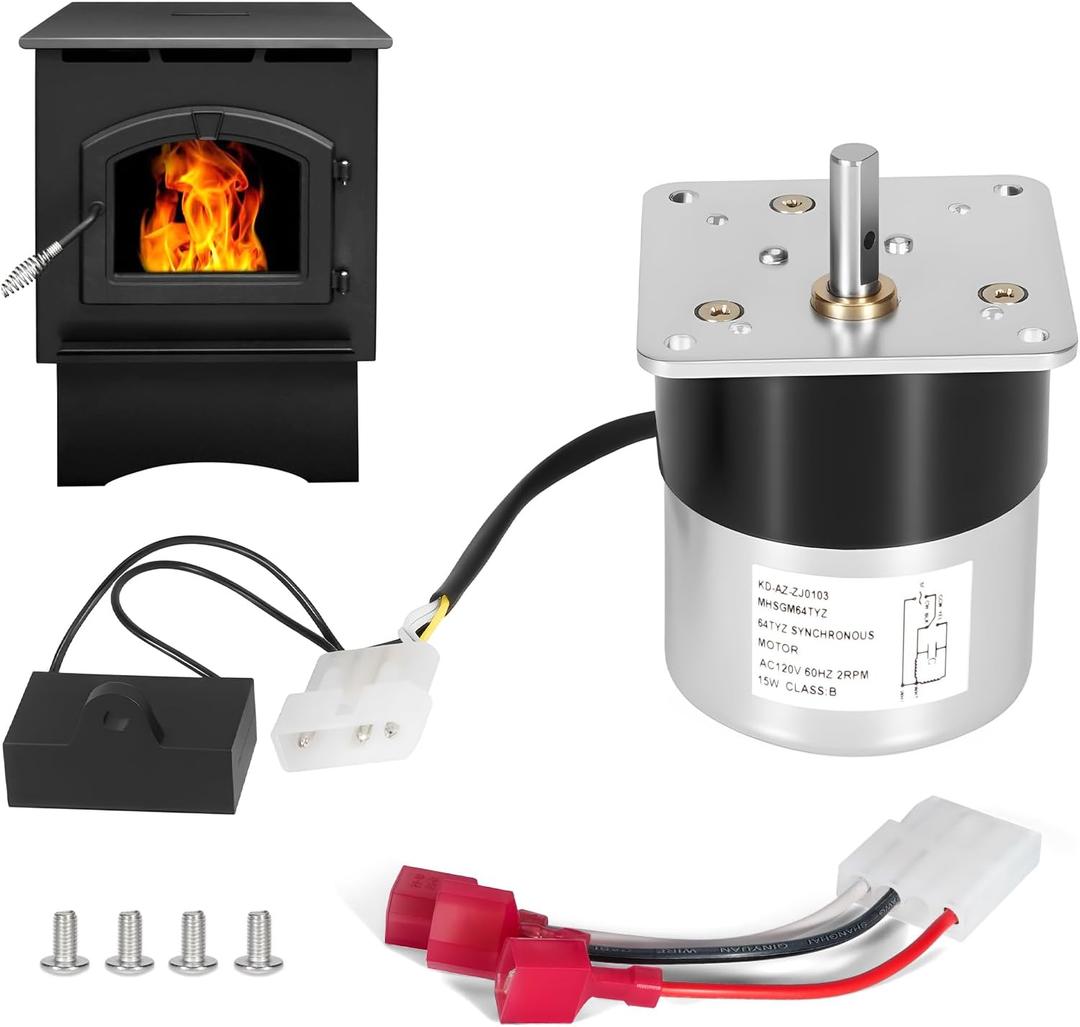 SRV7000-670 Auger Feed Motor, Fit for Pelpro PP70, PP130, PP150, PP60, PPC90, TSC90 & Pleasant Hearth PH35PS Pellet Stove - Replace 2RPM Synchronous Heatilator Feed Motor 120V 60Hz