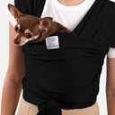 Dog Sling Carrier for Small Dogs - Anti-Anxiety Cat Sling, Puppy Pouch - Pet Sling in (Black)
