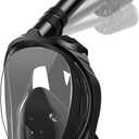 Full Face Snorkel Mask with Dry Top Breathing System, Foldable Panoramic View Snorkeling Mask with Detachable Camera Mount & Travel Bag for Snorkeling Swimming, Anti-Fog Anti-Leak (Large-X-Large)