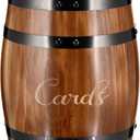 Menkxi Wedding Oak Whiskey Barrel Card Box with Slot Gift Card Box Holder Barrel Card Holder Table Decorations for Reception Wedding Ceremony Money Envelopes Gift Cards (Light Brown)