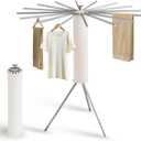 LIENAHU Clothes Drying Rack,Drying Rack Clothing,Laundry Drying Rack,Floor Standing,16 Aluminium Poles,Collapsible,Retractable,Foldable,Folding Laundry Rack