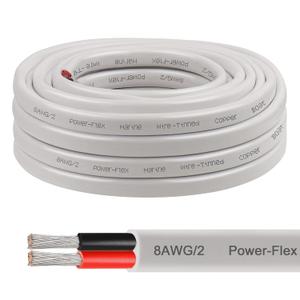 8 Gauge Marine Wire, 5FT 8 AWG Tinned Copper Oxygen-Free Boat Cable Duplex, Waterproof & Corrosion Resistant for Automotive, RV, Solar, LED, Outdoor Use