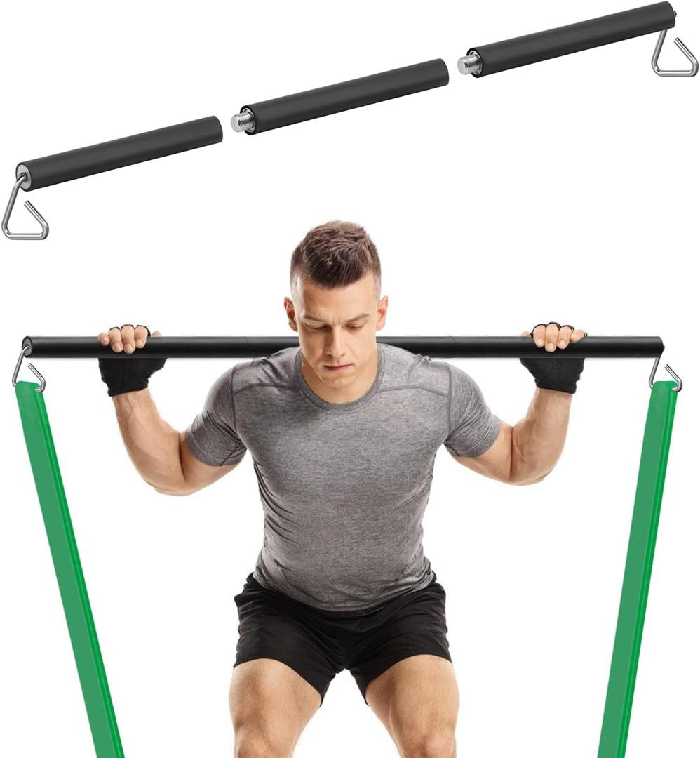 Resistance Band Bar, 26.4 in or 39.4 in, Workout Bar for Fitness, Portable Weightlifting Training, Suit for Home Exercise, Resistance Band Training