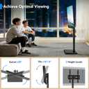 AX WABER Floor TV Stand with Mount for 26-55 inch TVs up to 77 lbs, Height Adjustable Swivel Tilt TV Stand with Wood Base, Saving Space Design for Bedroom, Living Room and Corner, Black