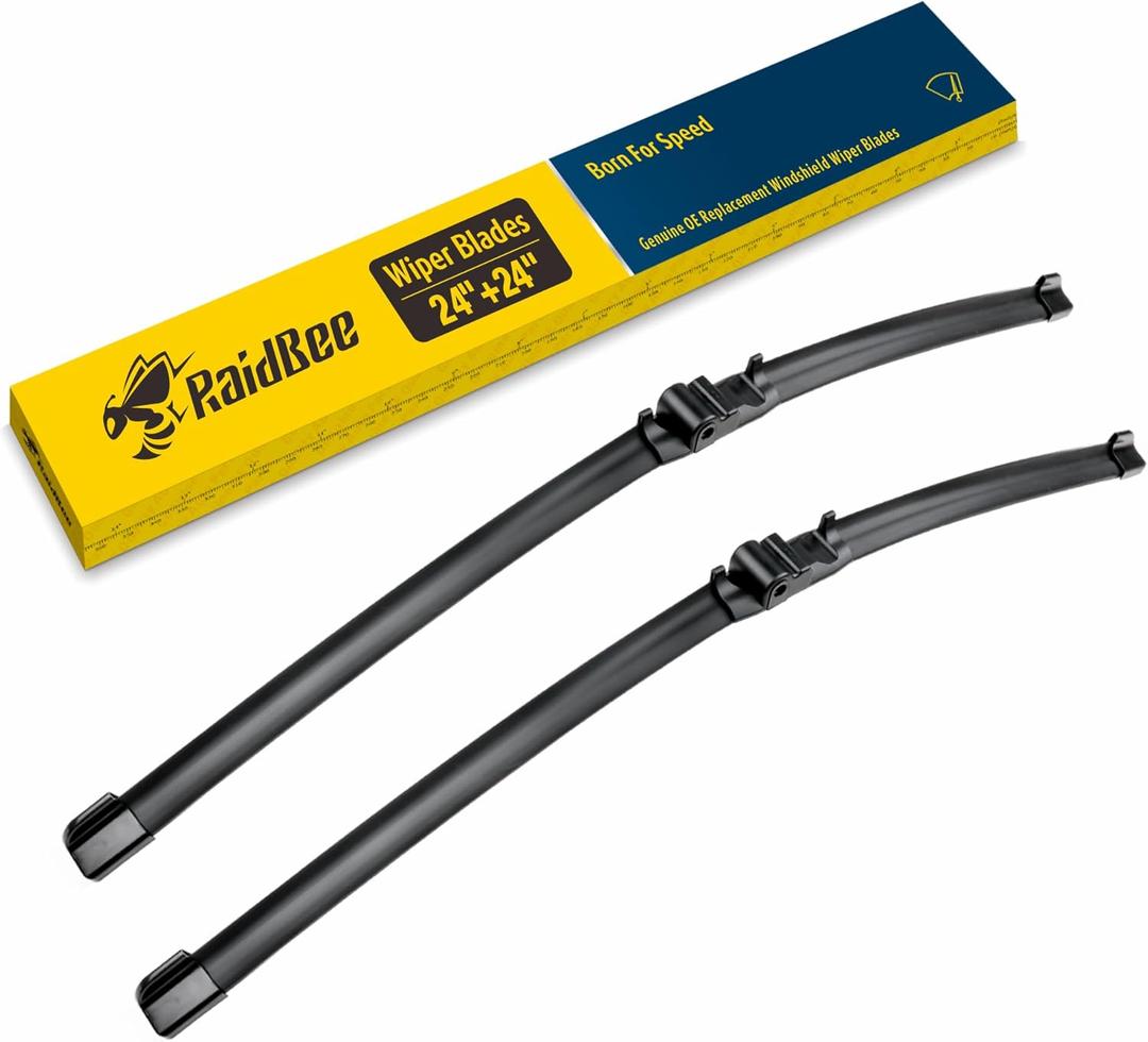 Raidbee 24"+24" Windshield Wiper Blades Replacement for Mercedes-Benz W204 C-Class (C250 C300 C350 C63 AMG), W212 E-Class (E350 E400 E550 E63 AMG), W218 CLS-Class (CLS550 CLS63) 2009-2014  Set of 2