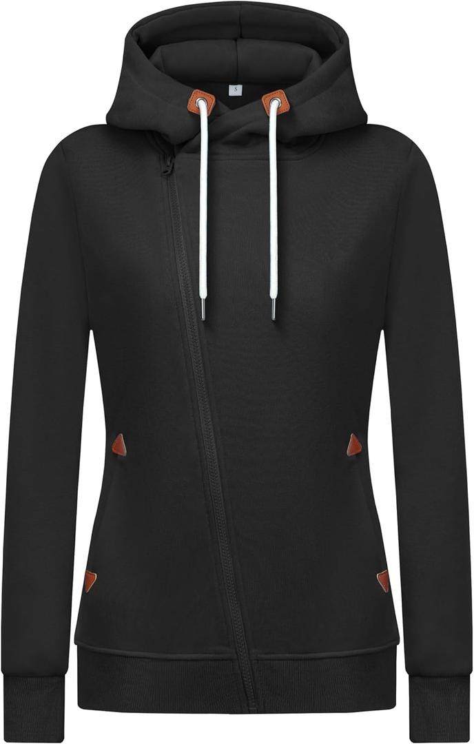 Womens Hoodies Hooded Jersey Jackets (X-Small, Black)