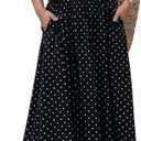 Mieazom Womens Boho Summer Maxi Dress with Pockets, Adjustable Waist, Sleeveless Casual Ruched Sundress for Beach Vacation, XL