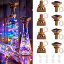 VOOKRY 8 Pack Solar Powered Wine Bottle Lights, 20 LED Waterproof Outdoor Solar Fairy String Cork Lights for Wedding, Christmas, Party, Garden, Patio, Tabletop Decor(Multicolor)