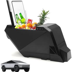 Car Refrigerator for Tesla Cybertruck, 18L Center Console Car Fridge with Rapid Cooling (21~68), Tesla Cybertruck Freezer Compressor Electric Cooler for Outdoor Camping Road Trip