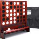 SPORT BEATS Giant Wooden 4 in a Row Game with Folding Catch Tray | Patented Wall Mountable Outdoor & Backyard Game | Includes Carry Bag, Detachable Legs