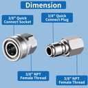 FENG PAI 12Pcs NPT 3/8 Inch Pressure Washer Adapter Set, 6 Sets Stainless Steel Internal Male and Female Quick Connector Kit, Pressure Washer Internal Female and Male Thread Fitting