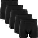Natural Feelings Boxer Briefs Mens Underwear Men Pack Soft Cotton Open Fly Underwear (Medium, A5: Classic Black)