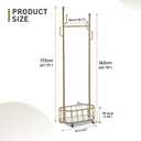 Free Standing Rolling Clothes Rack with Wheels Coat Rack - Golden, 13.78"D x 24.64"W x 7.87"H