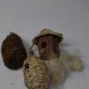 Hamiledyi Humming Bird Houses Nest, Hand Woven Wooden Vintage Chickadee Finch Hut Outdoor Hanging Natural Grass Birdhouse Nest for Canary Finches Robin Wren- Set of 3