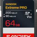 SANDISK 64GB Extreme PRO SD UHS-I Card - Up to 200MB/s Read Speed and 90MB/s Write Speed, 4K UHD, Full HD, U3, and V30 - SDSDXXU-064G-GSCIN