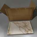 100% Natural Marble Serving Tray Luxury Marble Storage Tray for Home Decor Stone Tray for Bathroom/Kitchen/Vanity/Dresser,Plate Holder for Tissues, Candles, Towel