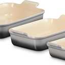 Le Creuset Stoneware Set Of 3 Heritage Rectangular Dishes, Oyster