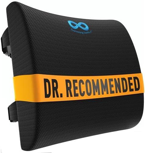 Everlasting Comfort Lumbar Support Pillow for Car Seat - Memory Foam Back Cushion for Car, Chair, Couch - Lumbar Pillow Promotes Better Posture, Back Pain Relief - Ideal for Gaming and Desk Chairs
