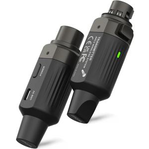 Aroma Wireless XLR Transmitter and Receiver, Professional UHF Wireless Microphone System for Stable Transmission, 7-Channel, 130ft Range, Wireless Mic Adapter for Dynamic Mics/PA/Mixer(ARC2)