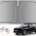 helloleiboo Graphene Dual-Layer Car Windshield Sun Shade Car Sun Shade for Windshield with Heat Absorption Coating Foldable Design with UV Protection to Keep Your Car Interior Cooler Silver