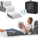 6PCS Wedge Pillow Set for After Surgery, Orthopedic Bed Wedge Pillow for Headboard, Memory Foam Back Pillow for Bed Sitting Up, Sit Up Pillow for Acid Reflux Relief, GERD, Anti Snoring (White)