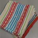 DII Cotton Napkin Set Machine Washable Everyday Basic, 20x20, Baja Stripe, 6 Count