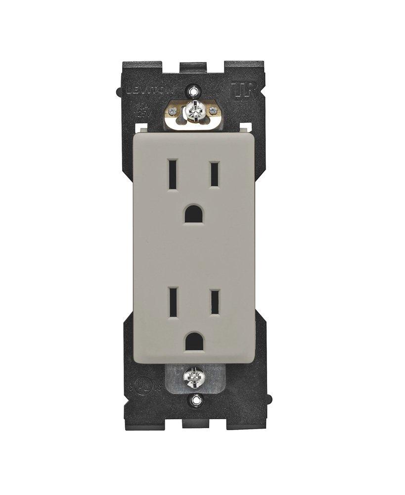 Leviton Renu Tamper-Resistant Outlet, 15-Amp, 125VAC, RER15-WS, Wood Smoke