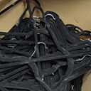 Amazon Basics Slim Velvet Non-Slip Space Saving Suit Clothes Hangers, Closet Organizer, Black/Silver, 100-Pack, Pack of 100