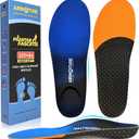 Insoles Orthotics for Plantar Fasciitis Relief, 220+ lbs High Arch Support Insoles for Men Women Flat Feet, Foot Pain Inserts fit Work Boots Shoes for Standing All Day (Men(9-9.5)-Women (11-11.5)-(284mm), Blue)