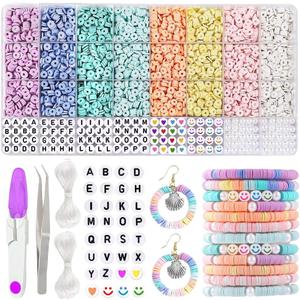 Adnsxzyj Bracelet Making Kit - 3860 Pcs Clay Beads for Friendship Bracelet Kit - DIY Jewelry Making Set with 26 Types Letter Beads,for Anklets,Bracelets, NecklacesEarrings