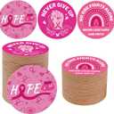 2 x 30PCS Breast Cancer Awareness Accessories - Pink Ribbon Awareness Cork Coaster Set, Breast Cancer Survivor Gifts Bulk Party Favors for Charity Events, Fundraisers, Community Gatherings